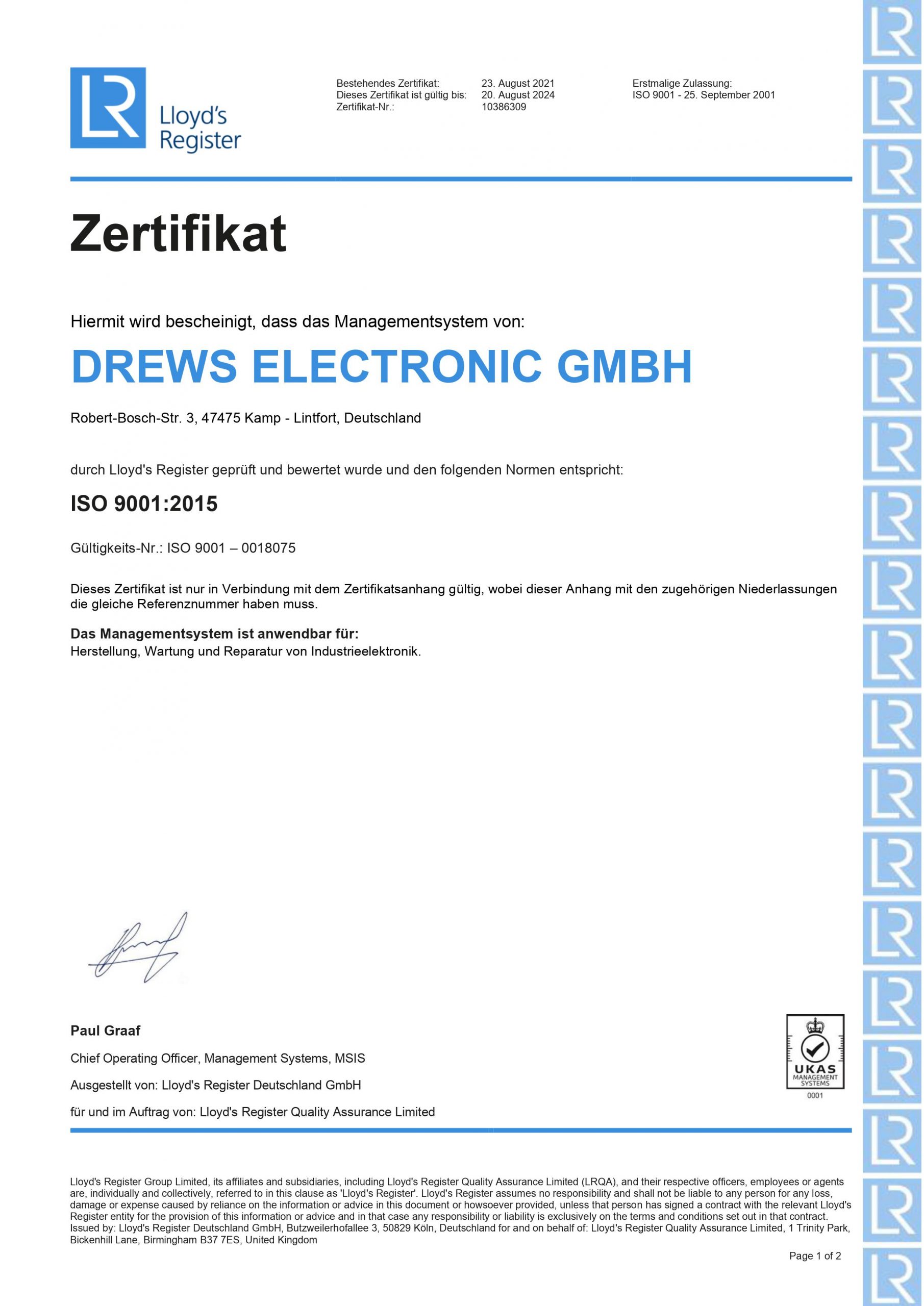 ISO 9001 zertifizierter EMS Dienstleister